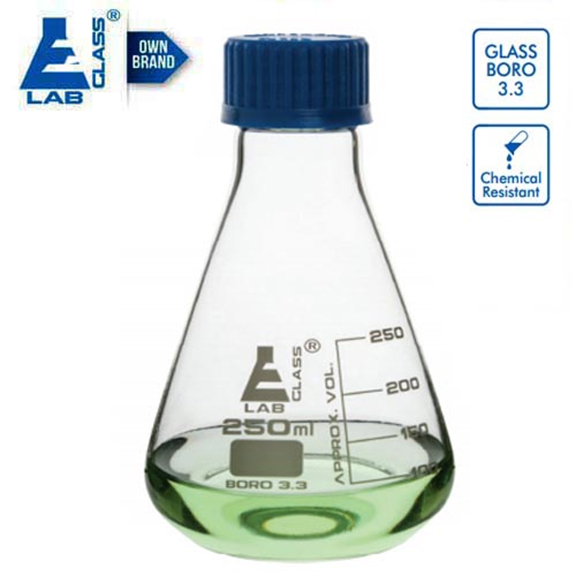 Conical Flask with Screw cap 1000ml Borosilicate Glass Chemical Resistant